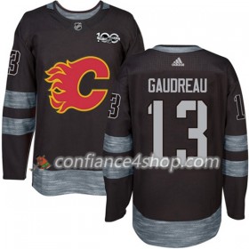 Adidas Maillot de Hockey Calgary Flames Johnny Gaudreau 13 1917-2017 100th Anniversary Noir Authentic - Homme